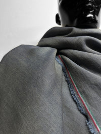 Italian Two Tone Olive Denim Blue Dark -Striped Selvedge - L'Etoffe Fabrics LLC