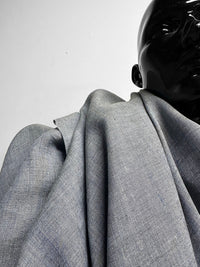 Italian Two Tone Olive Sky Blue Linen-Striped Selvedge - L'Etoffe Fabrics LLC