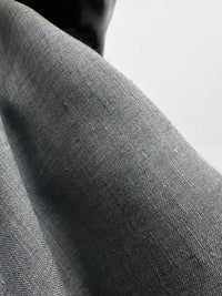 Italian Two Tone Olive Sky Blue Linen-Striped Selvedge - L'Etoffe Fabrics LLC