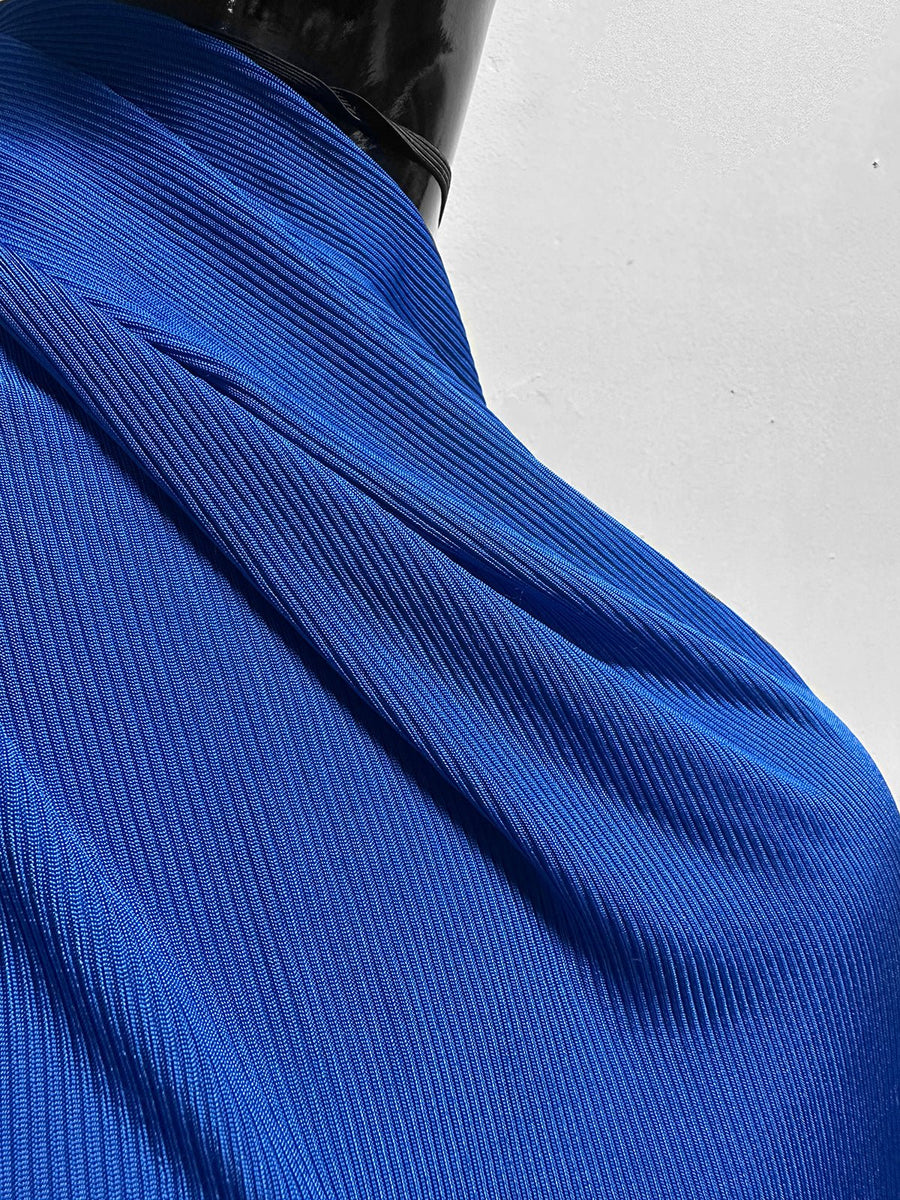 Italian Very Slinky Ribbed Grecian Drape Cotton - Sky Blue - L'Etoffe Fabrics LLC
