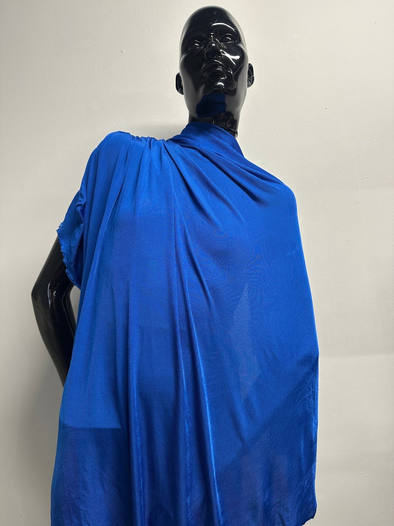 Italian Very Slinky Ribbed Grecian Drape Cotton - Sky Blue - L'Etoffe Fabrics LLC