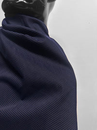 Italian Vintage Designer Velveteen Diamond Pinstriped Navy Cotton - L'Etoffe Fabrics LLC