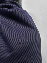 Italian Vintage Designer Velveteen Diamond Pinstriped Navy Cotton - L'Etoffe Fabrics LLC
