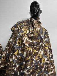 Italian VIntage Floral Muted Crisp Cotton gray - L'Etoffe Fabrics LLC