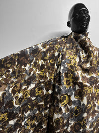 Italian VIntage Floral Muted Crisp Cotton gray - L'Etoffe Fabrics LLC