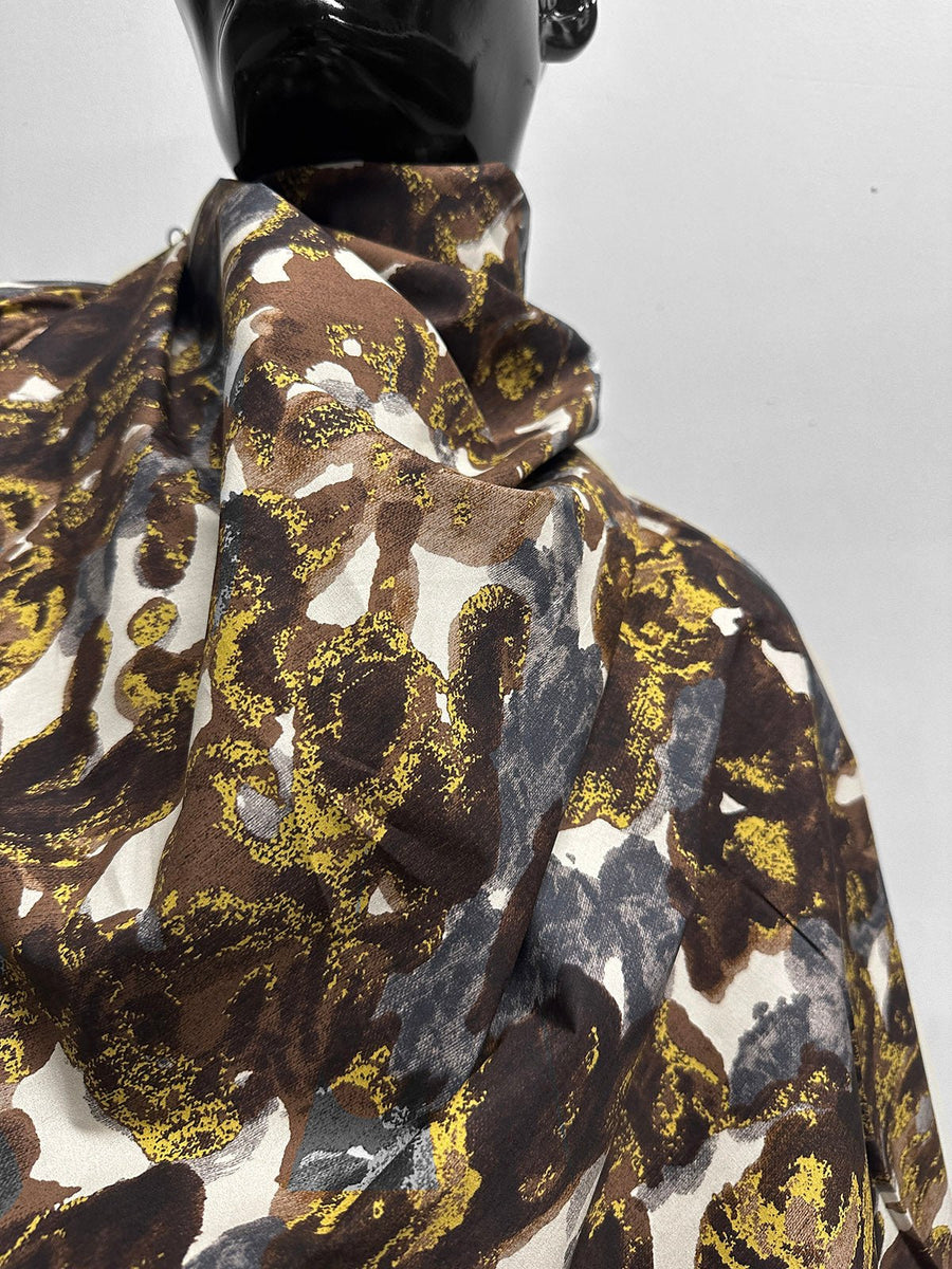 Italian VIntage Floral Muted Crisp Cotton gray - L'Etoffe Fabrics LLC