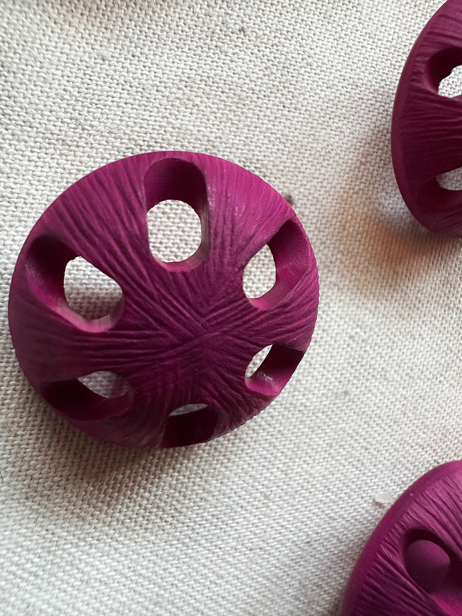 Italian Vintage Fuschia Pinwheel Buttons - L'Etoffe Fabrics LLC