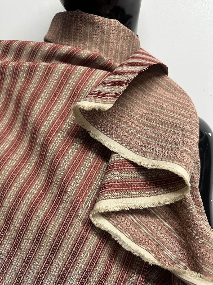 Italian Vintage Inspired Striped Cotton Shirting - L'Etoffe Fabrics LLC