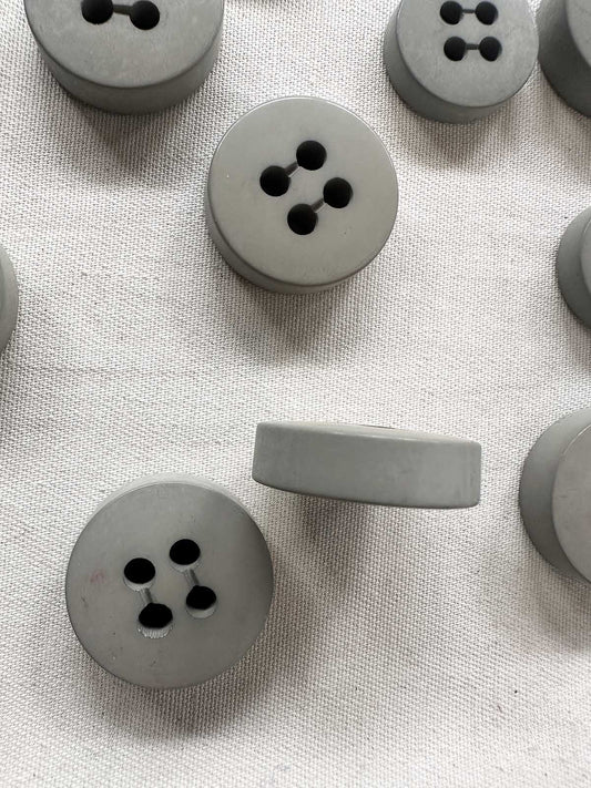 Italian Vintage Round Thick Gray Buttons - L'Etoffe Fabrics LLC