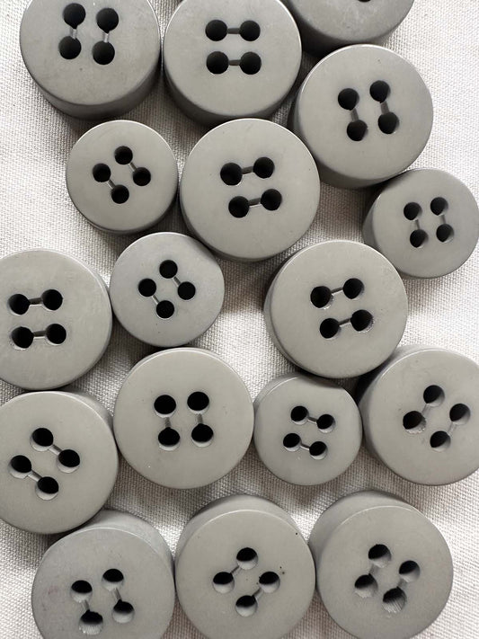 Italian Vintage Round Thick Gray Buttons - L'Etoffe Fabrics LLC