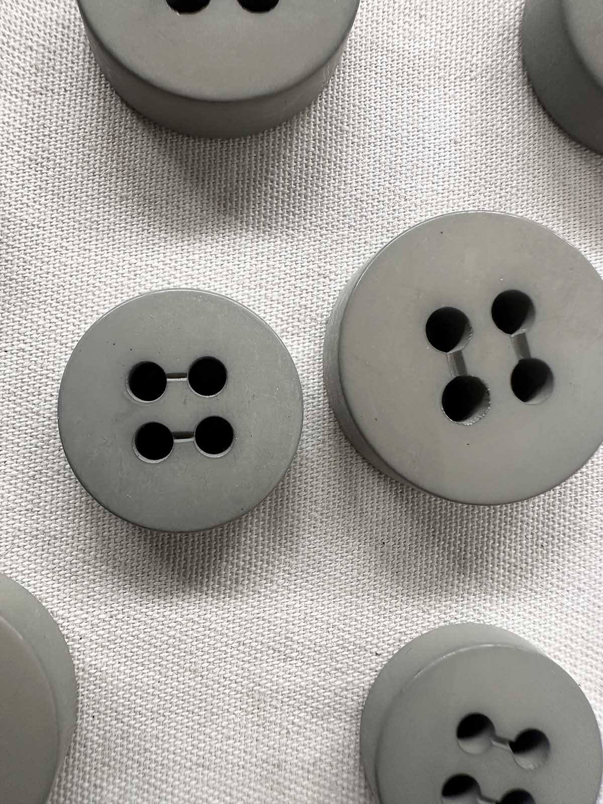 Italian Vintage Round Thick Gray Buttons - L'Etoffe Fabrics LLC