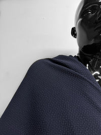 Italian Virgin Wool Seersucker in Navy - L'Etoffe Fabrics LLC