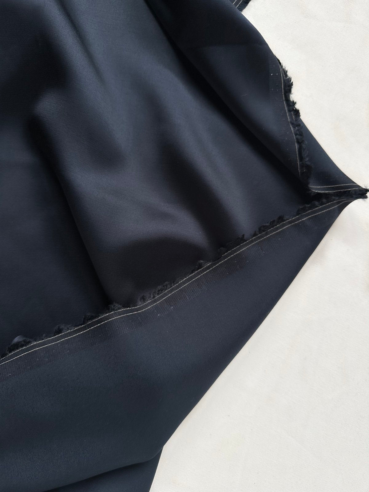 Italian Viscose Satin in Midnight Blue - L'Etoffe Fabrics LLC