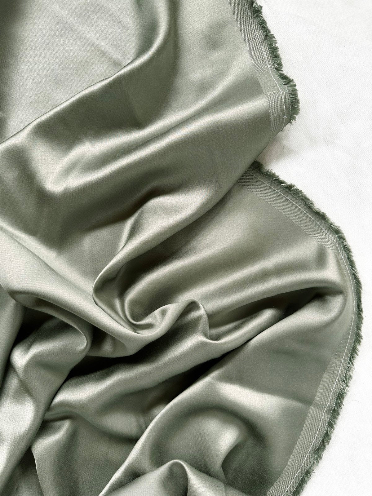 Italian Viscose Satin in Seafoam - L'Etoffe Fabrics LLC