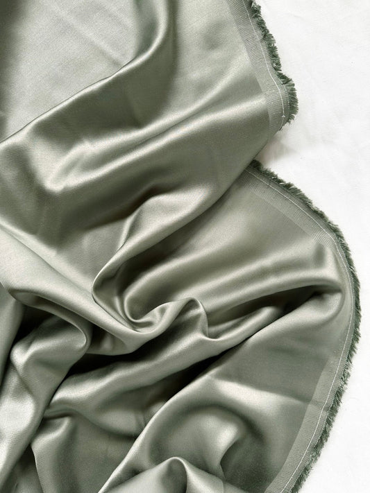 Italian Viscose Satin in Seafoam - L'Etoffe Fabrics LLC