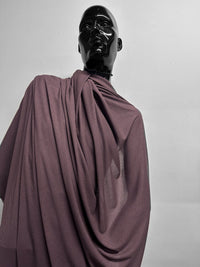 Italian Viscose Silk Light Ribbed Jersey Plum - L'Etoffe Fabrics LLC