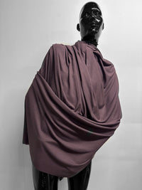 Italian Viscose Silk Light Ribbed Jersey Plum - L'Etoffe Fabrics LLC
