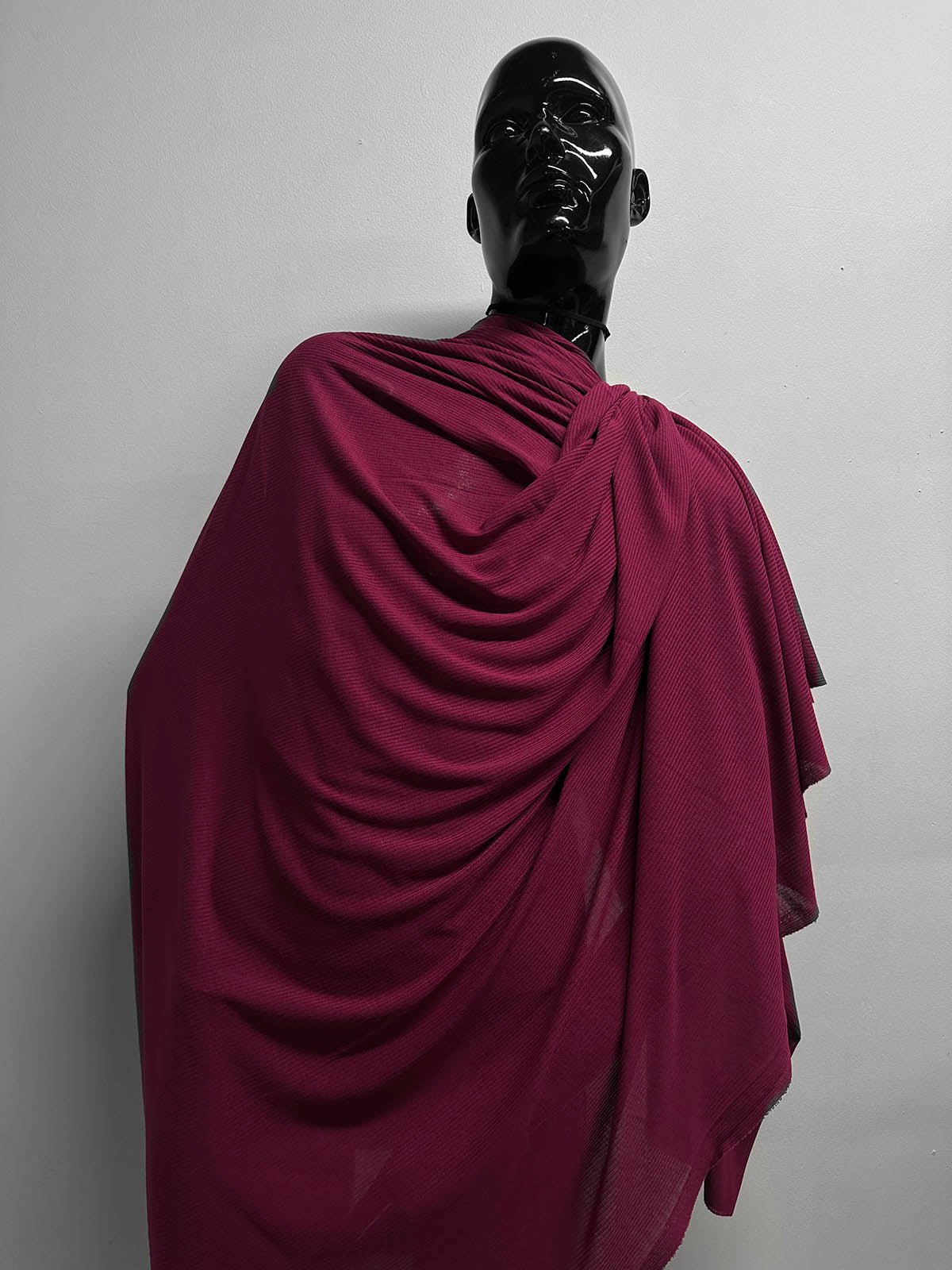 Italian Viscose Silk Light Ribbed Jersey Raspberry - L'Etoffe Fabrics LLC