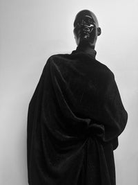 Italian Viscose Velvet Corduroy Black - L'Etoffe Fabrics LLC