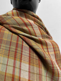 Italian Warm Plaid Designer Linen - L'Etoffe Fabrics LLC