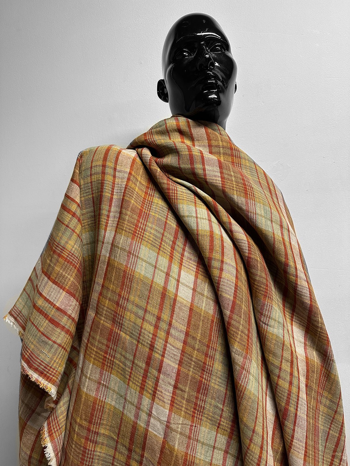 Italian Warm Plaid Designer Linen - L'Etoffe Fabrics LLC