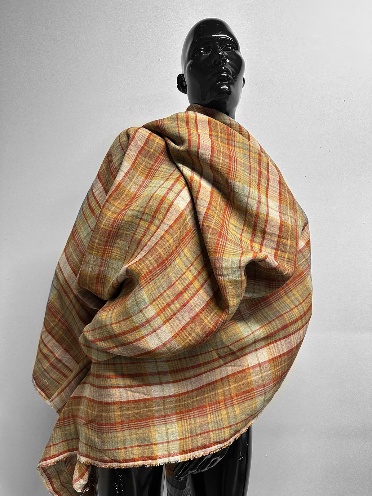 Italian Warm Plaid Designer Linen - L'Etoffe Fabrics LLC