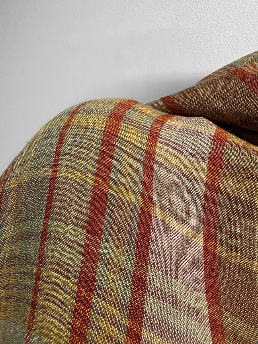 Italian Warm Plaid Designer Linen - L'Etoffe Fabrics LLC