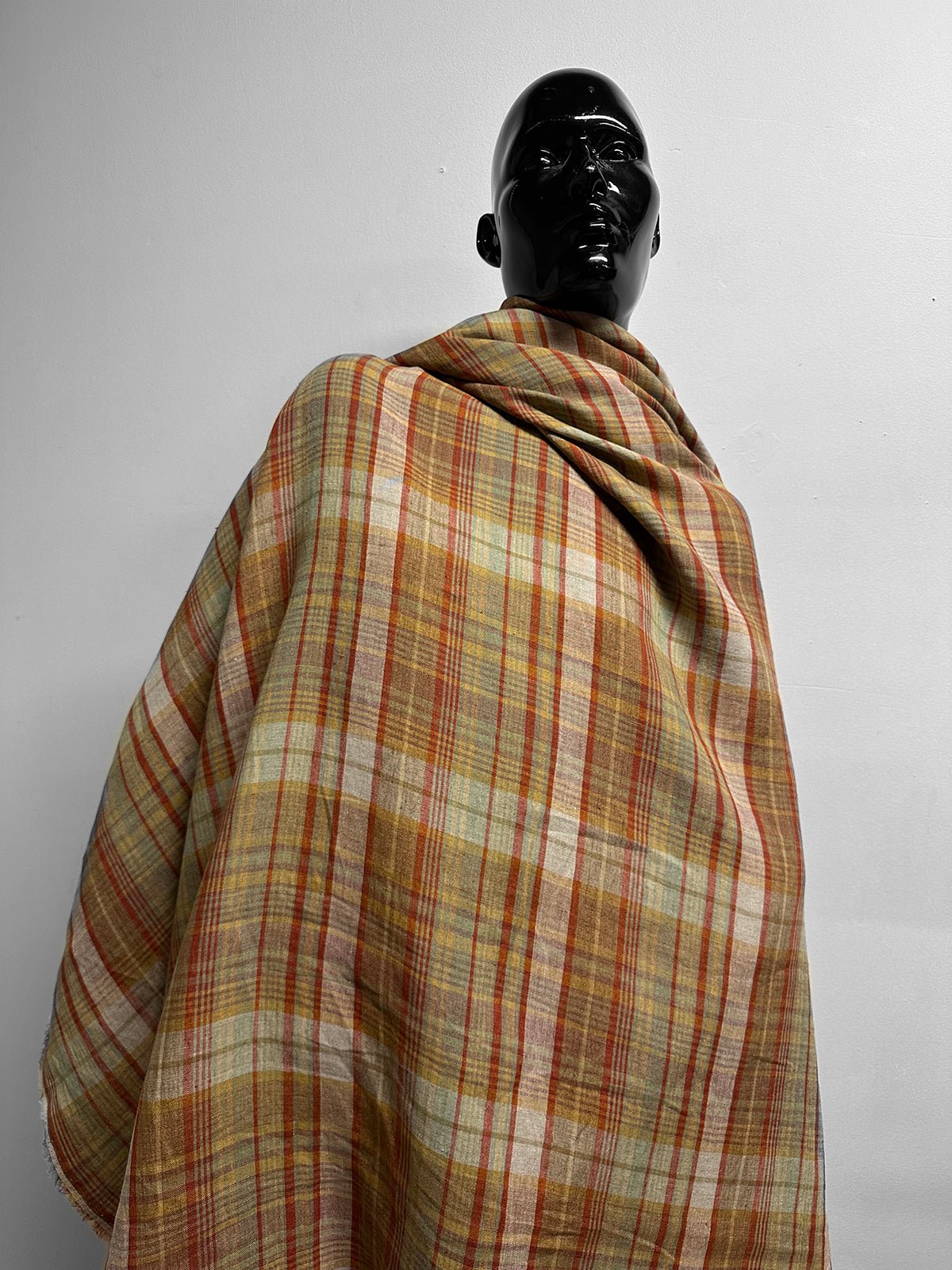 Italian Warm Plaid Designer Linen - L'Etoffe Fabrics LLC