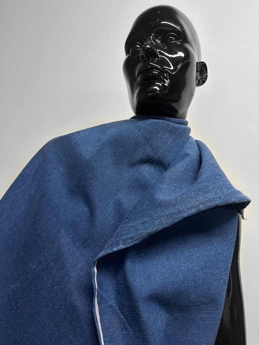 Italian Washed Soft Faded Denim Fabric - Dark - L'Etoffe Fabrics LLC