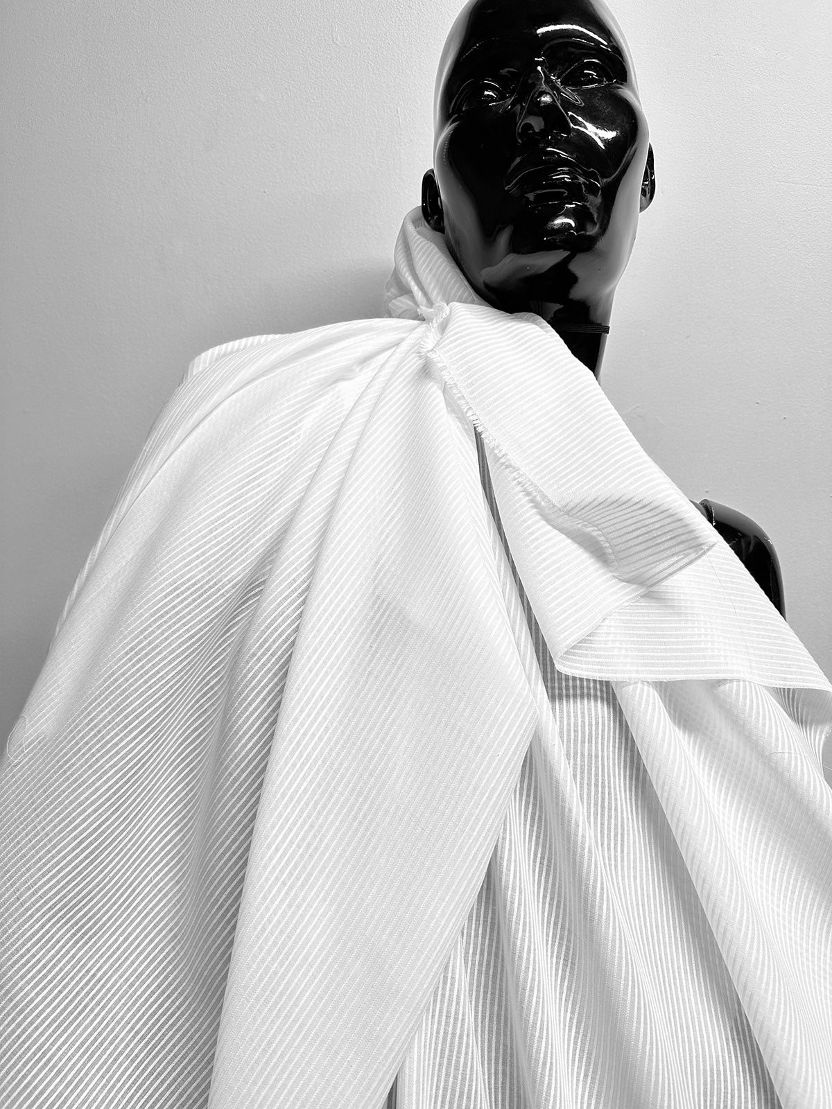 Italian White Cotton Chain Link Gauze - L'Etoffe Fabrics LLC