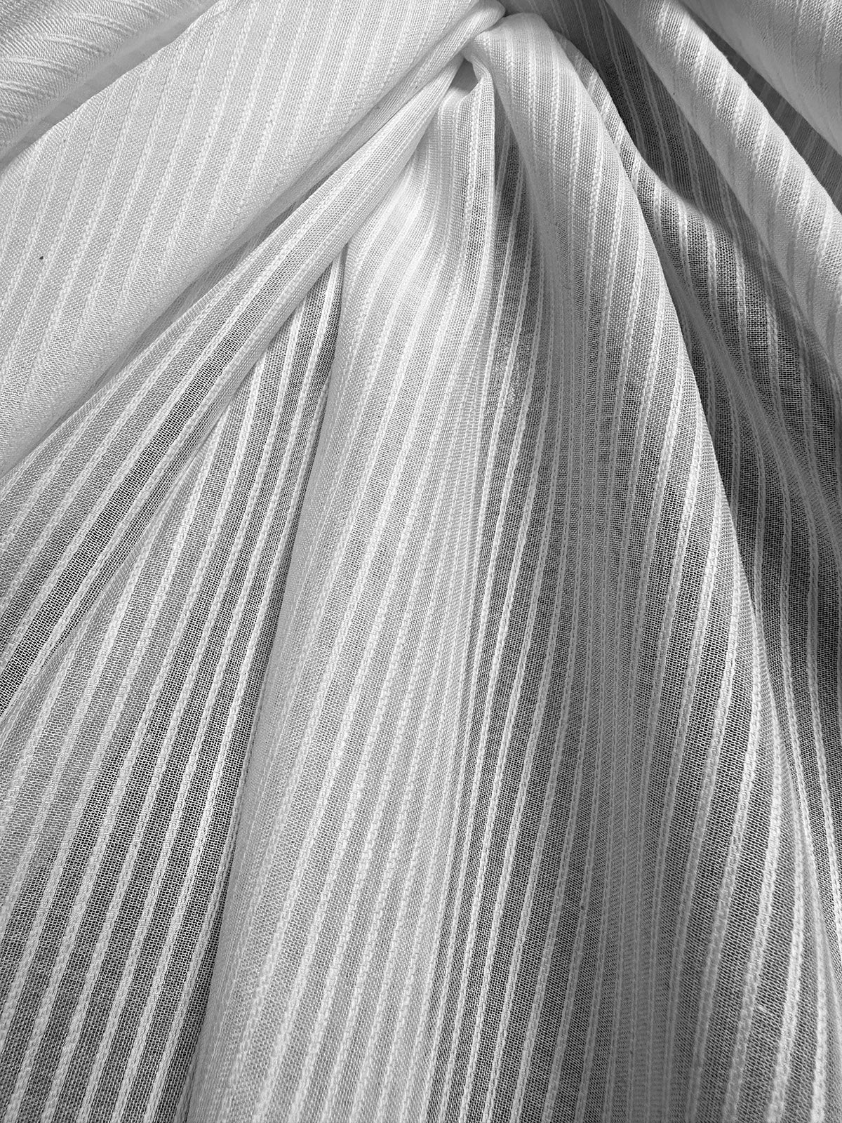 Italian White Cotton Chain Link Gauze - L'Etoffe Fabrics LLC