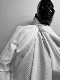 Italian White Cotton Chain Link Gauze - L'Etoffe Fabrics LLC