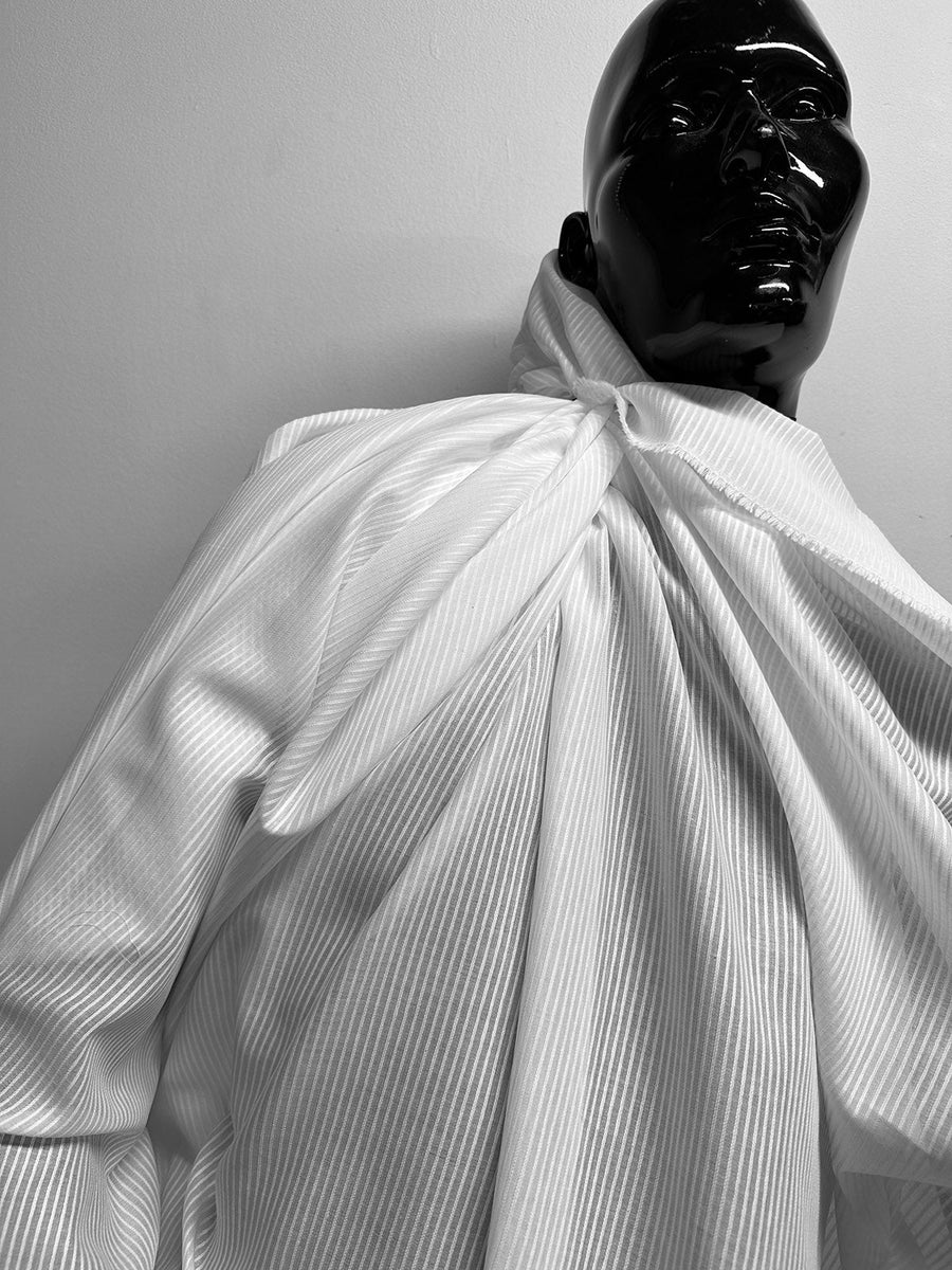 Italian White Cotton Chain Link Gauze - L'Etoffe Fabrics LLC