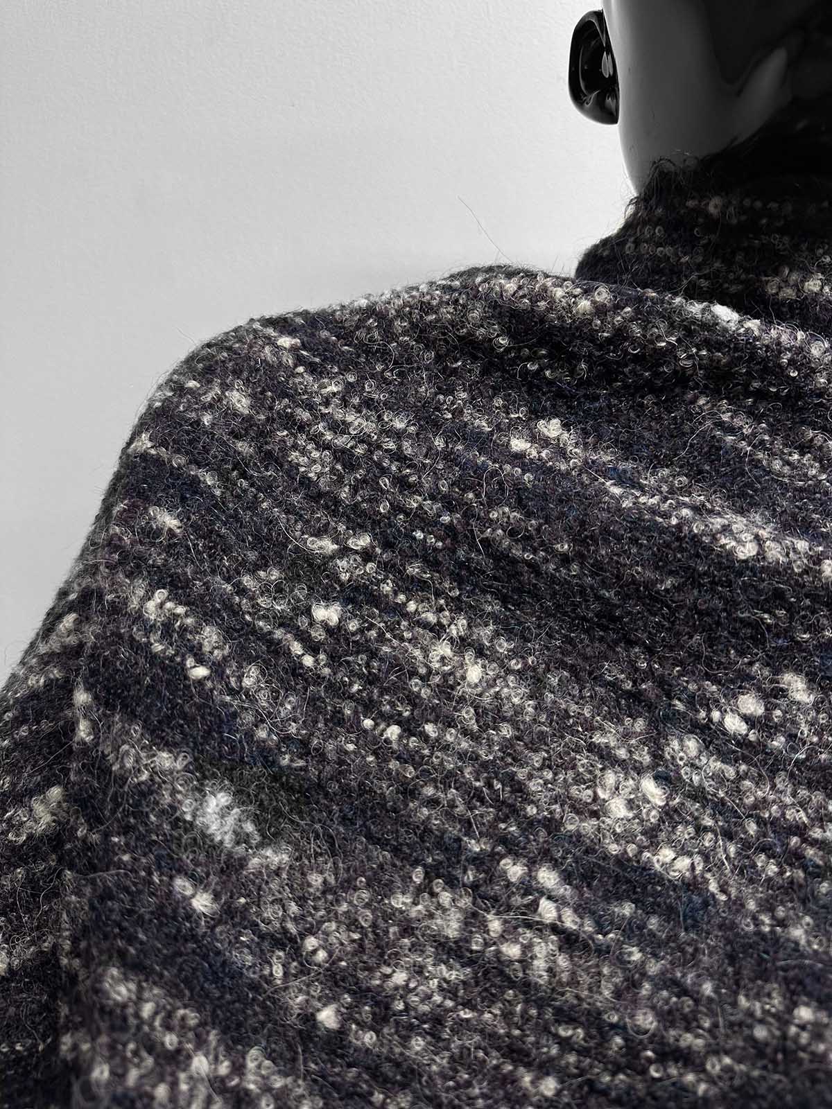 Italian Wool Alpaca Mohair Bouclé Knit Plum - L'Etoffe Fabrics LLC