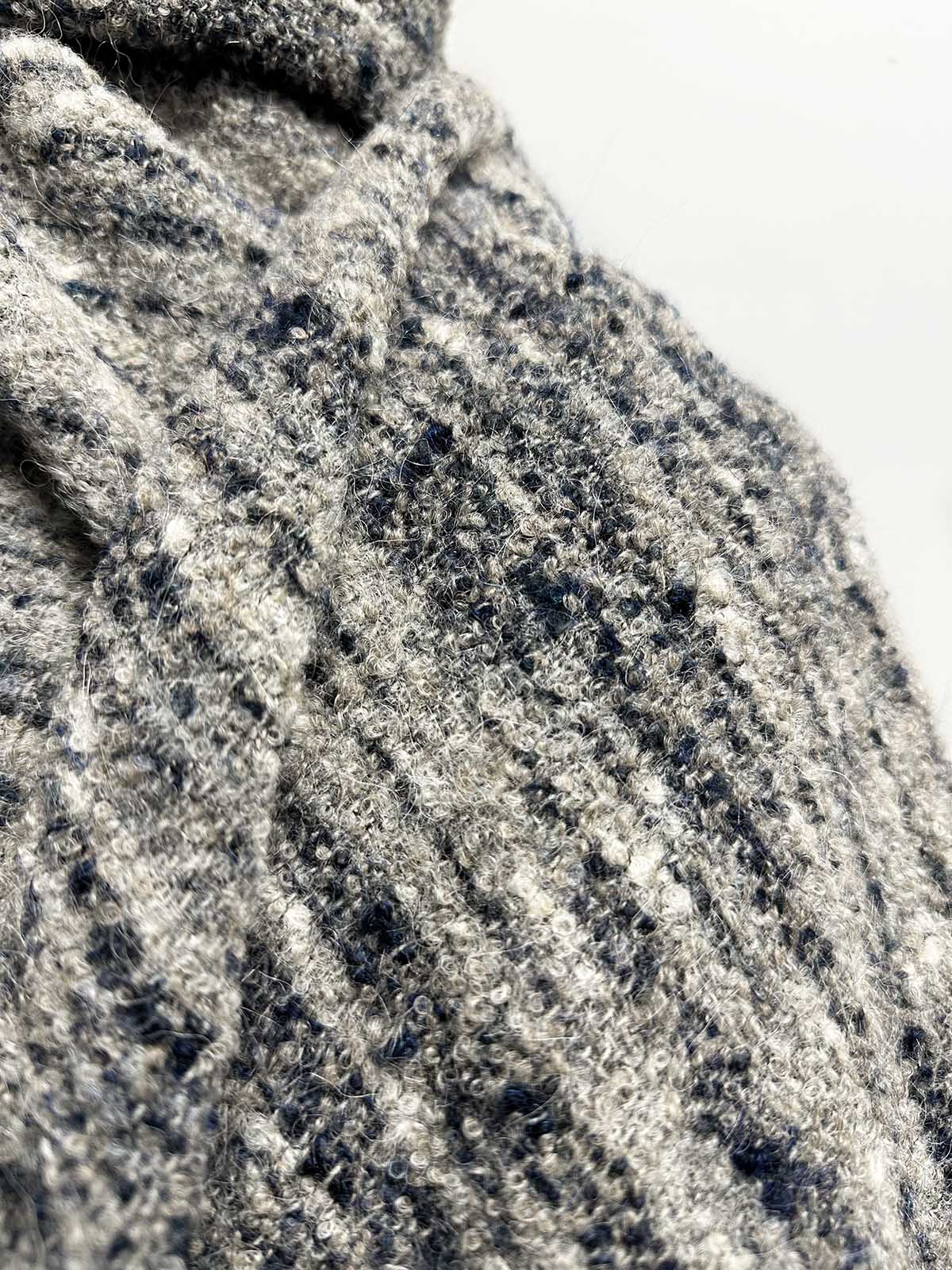 Italian Wool Alpaca Mohair Bouclé Knit Stone - L'Etoffe Fabrics LLC