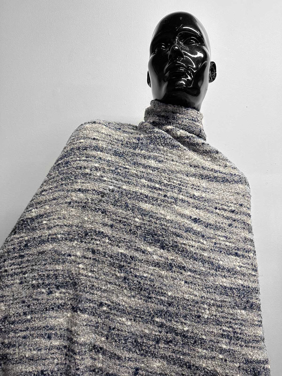 Italian Wool Alpaca Mohair Bouclé Knit Stone - L'Etoffe Fabrics LLC