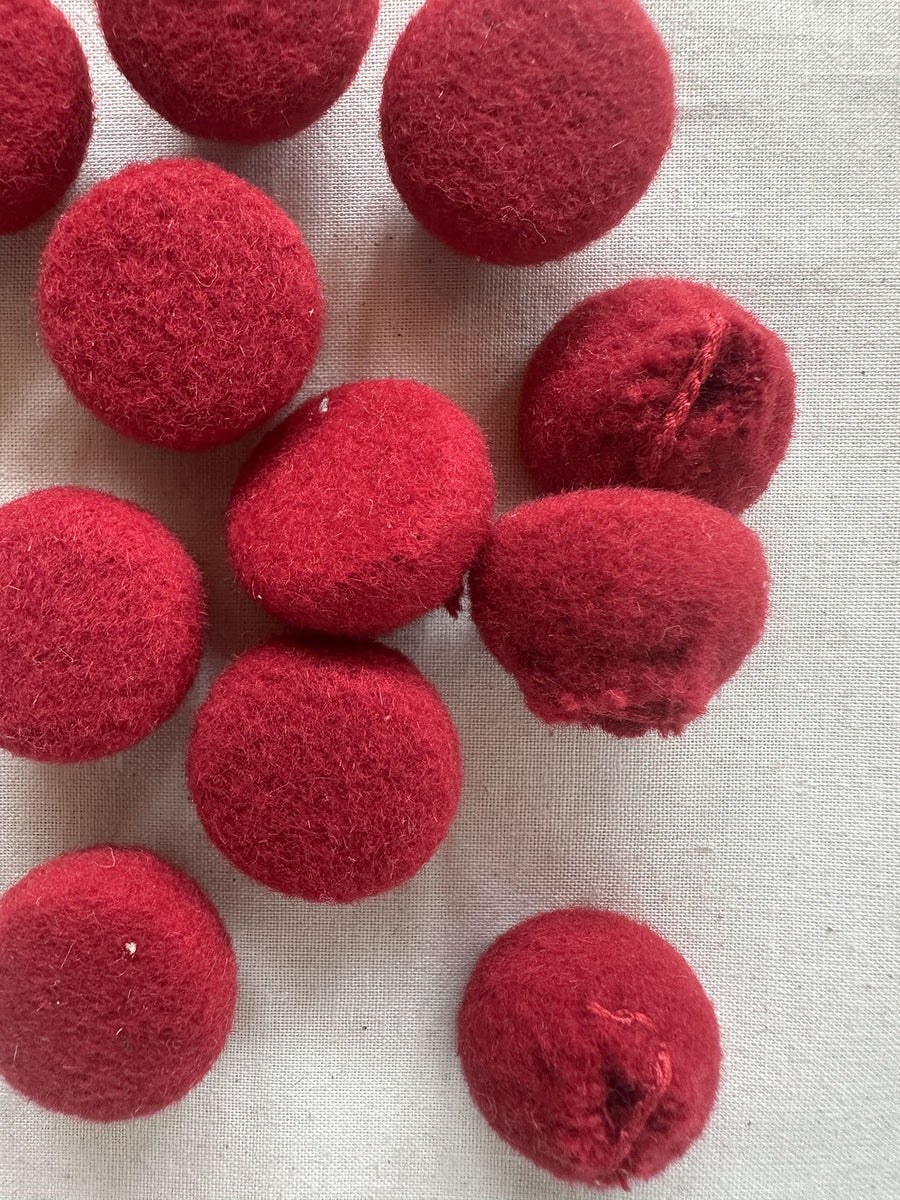 Italian Wool Felt Covered Dome Buttons - L'Etoffe Fabrics LLC