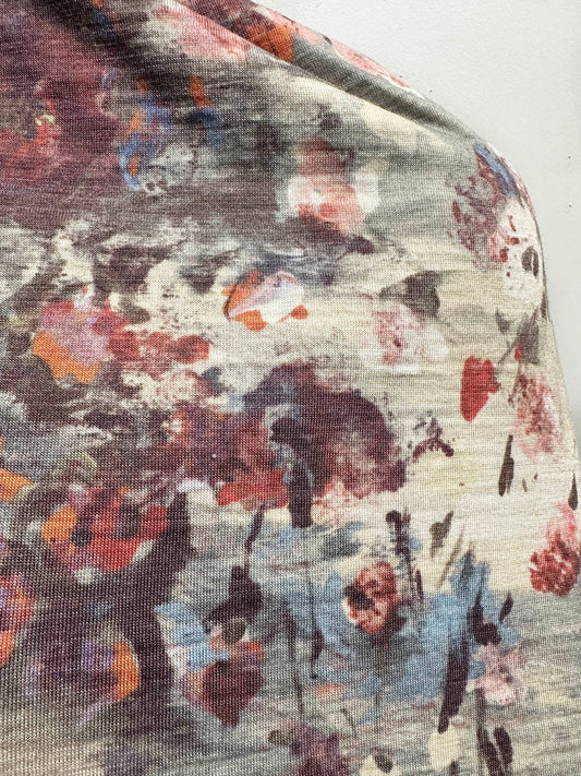 Italian Wool Jersey Floral Print Warm - L'Etoffe Fabrics LLC