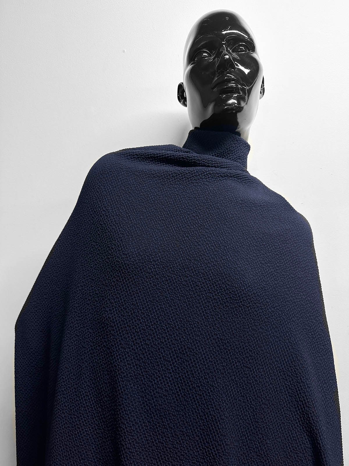 Italian Wool Seersucker Midnight Royal - L'Etoffe Fabrics LLC