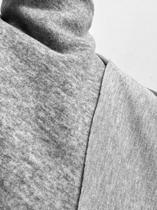 Italian Wool Sweatshirt Fleece Light Grey - L'Etoffe Fabrics LLC