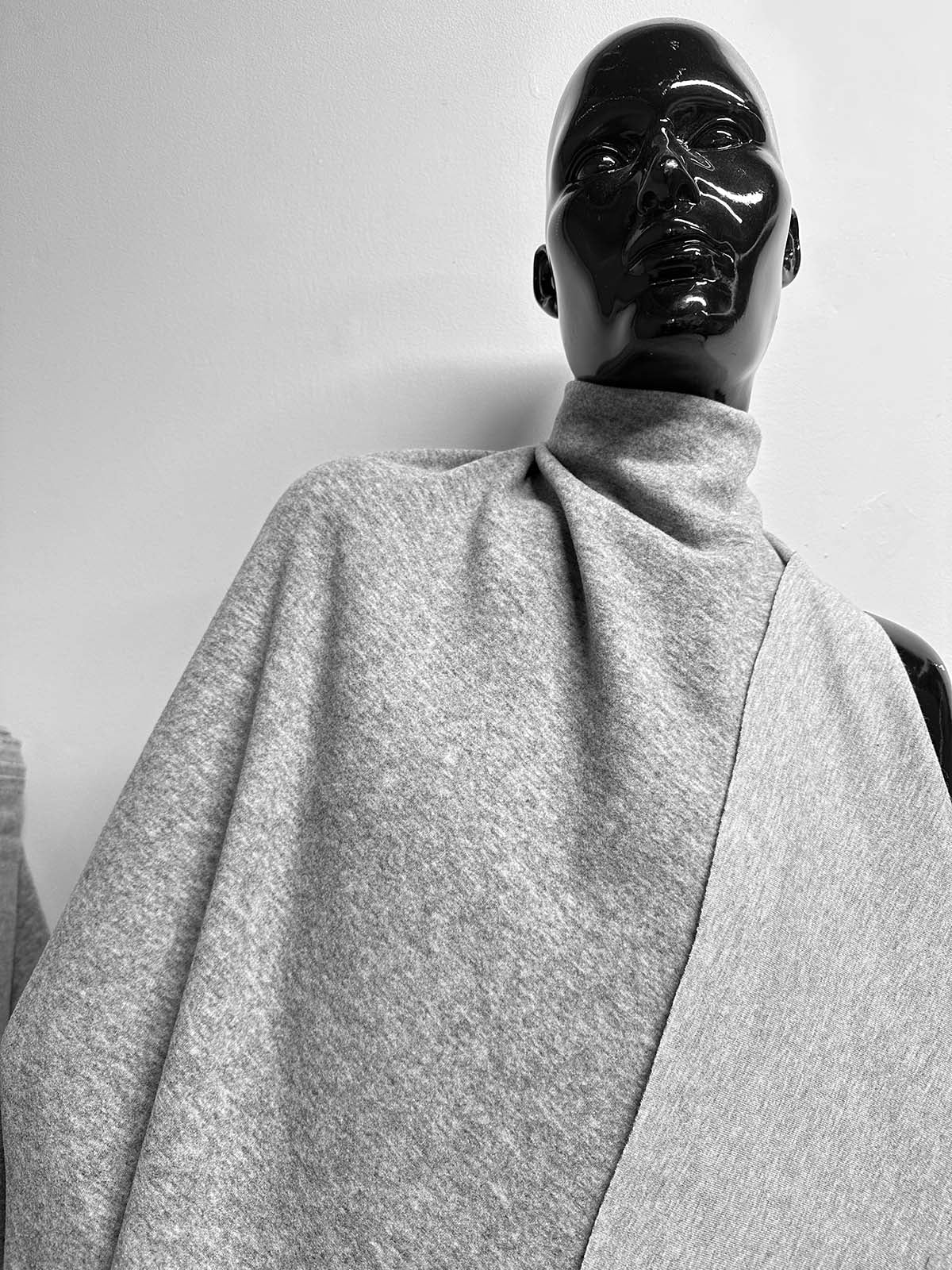 Italian Wool Sweatshirt Fleece Light Grey - L'Etoffe Fabrics LLC