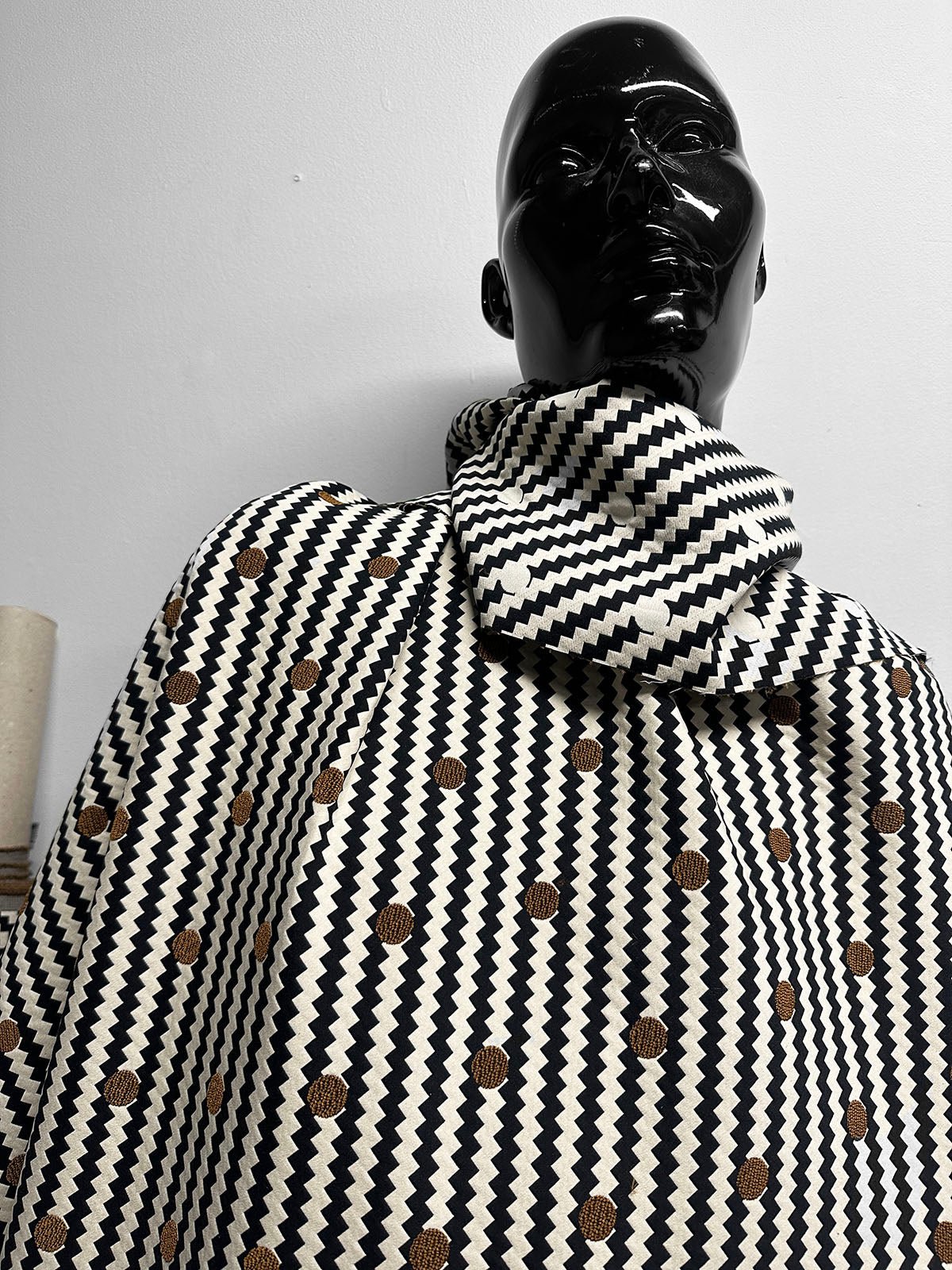 Italian Zig Zag Jacquard Polka Dot - L'Etoffe Fabrics LLC