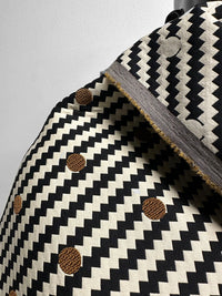 Italian Zig Zag Jacquard Polka Dot - L'Etoffe Fabrics LLC