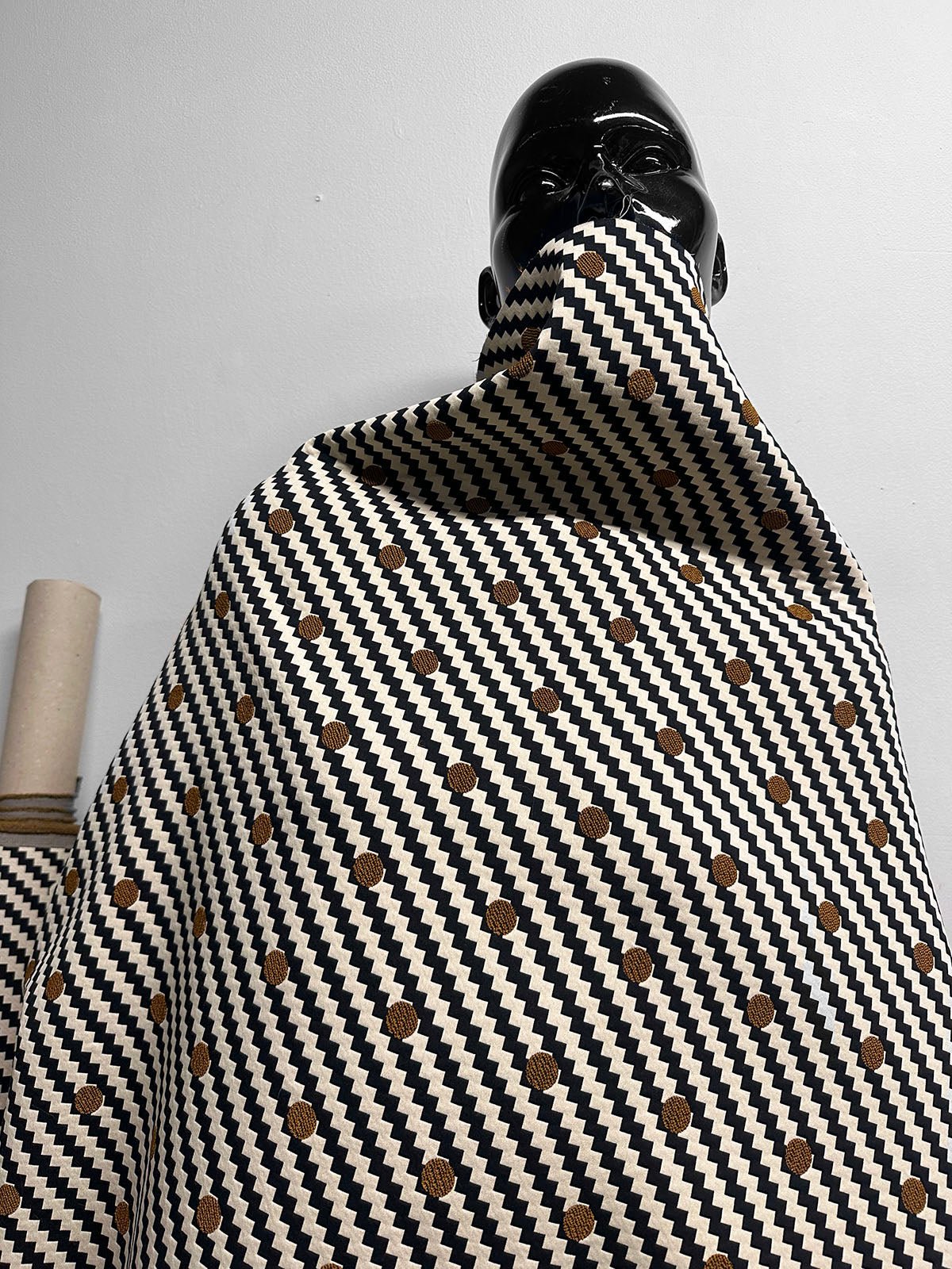 Italian Zig Zag Jacquard Polka Dot - L'Etoffe Fabrics LLC