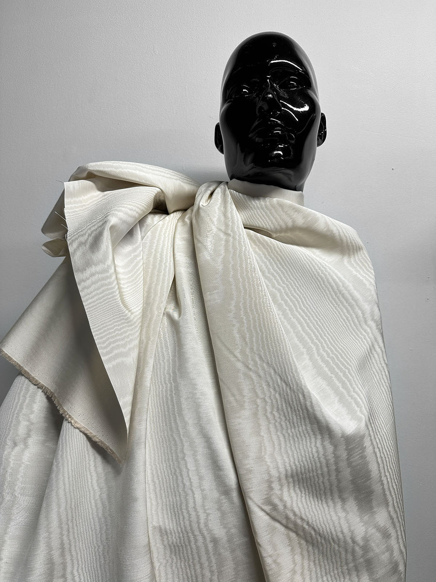 Ivory Moiré Faille Cotton Rayon - L'Etoffe Fabrics LLC