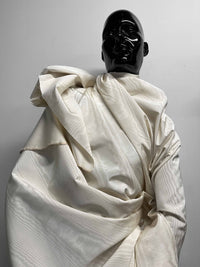 Ivory Moiré Faille Cotton Rayon - L'Etoffe Fabrics LLC