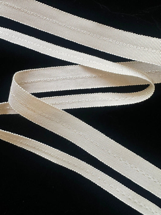 Ivory Rayon Petersham Grosgrain Binder - L'Etoffe Fabrics LLC