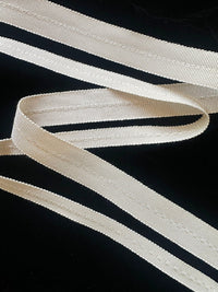Ivory Rayon Petersham Grosgrain Binder - L'Etoffe Fabrics LLC