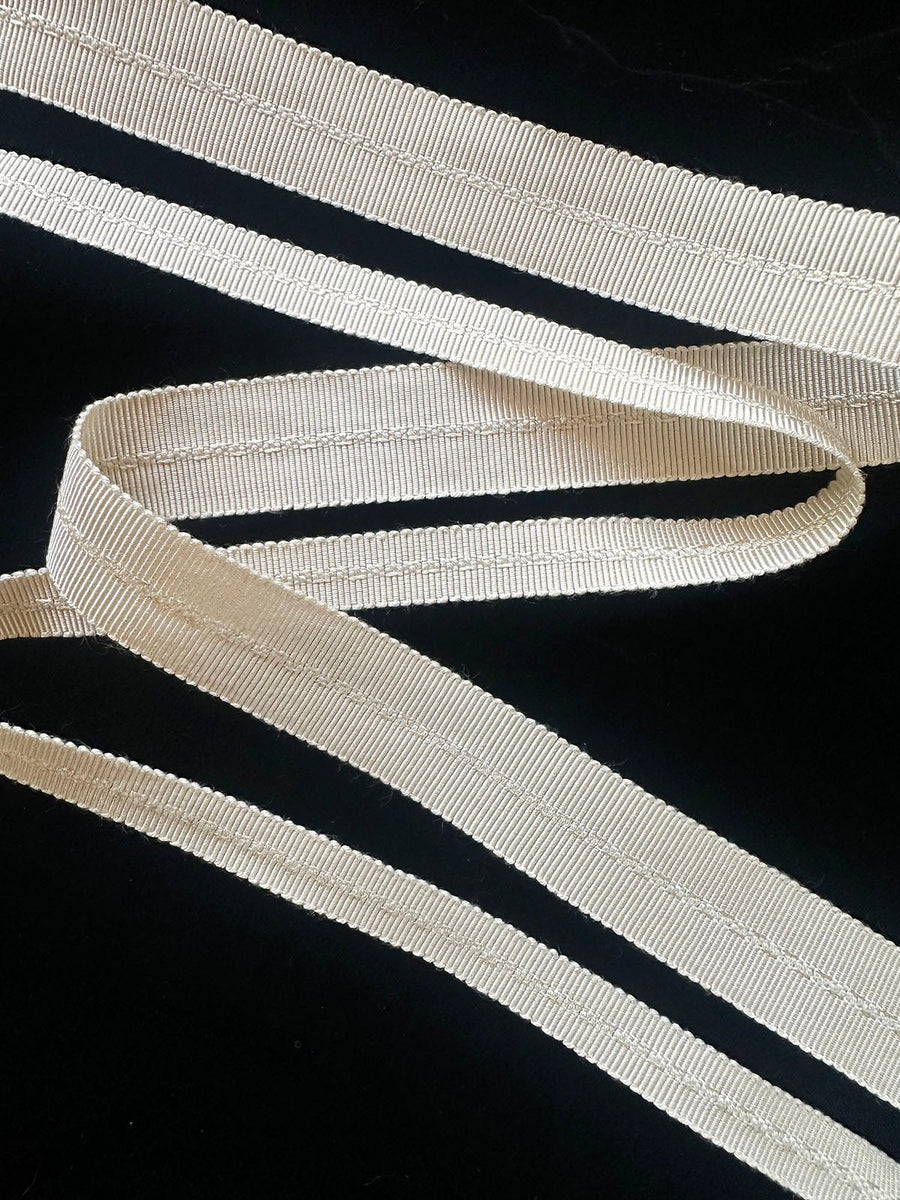 Ivory Rayon Petersham Grosgrain Binder - L'Etoffe Fabrics LLC