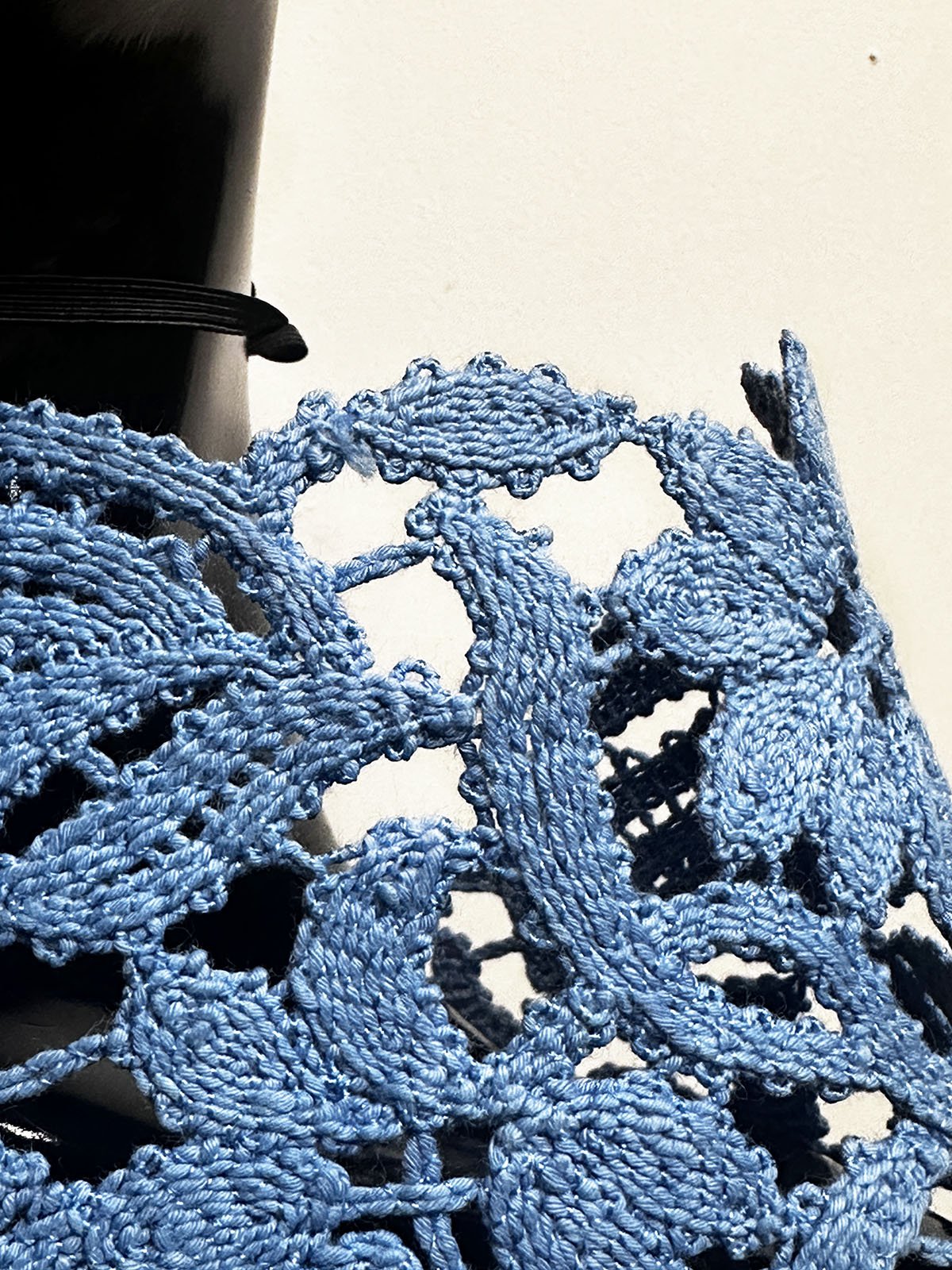 Jakob Schlaepfer Heavy Sturdy Blue Cotton Lace - L'Etoffe Fabrics LLC